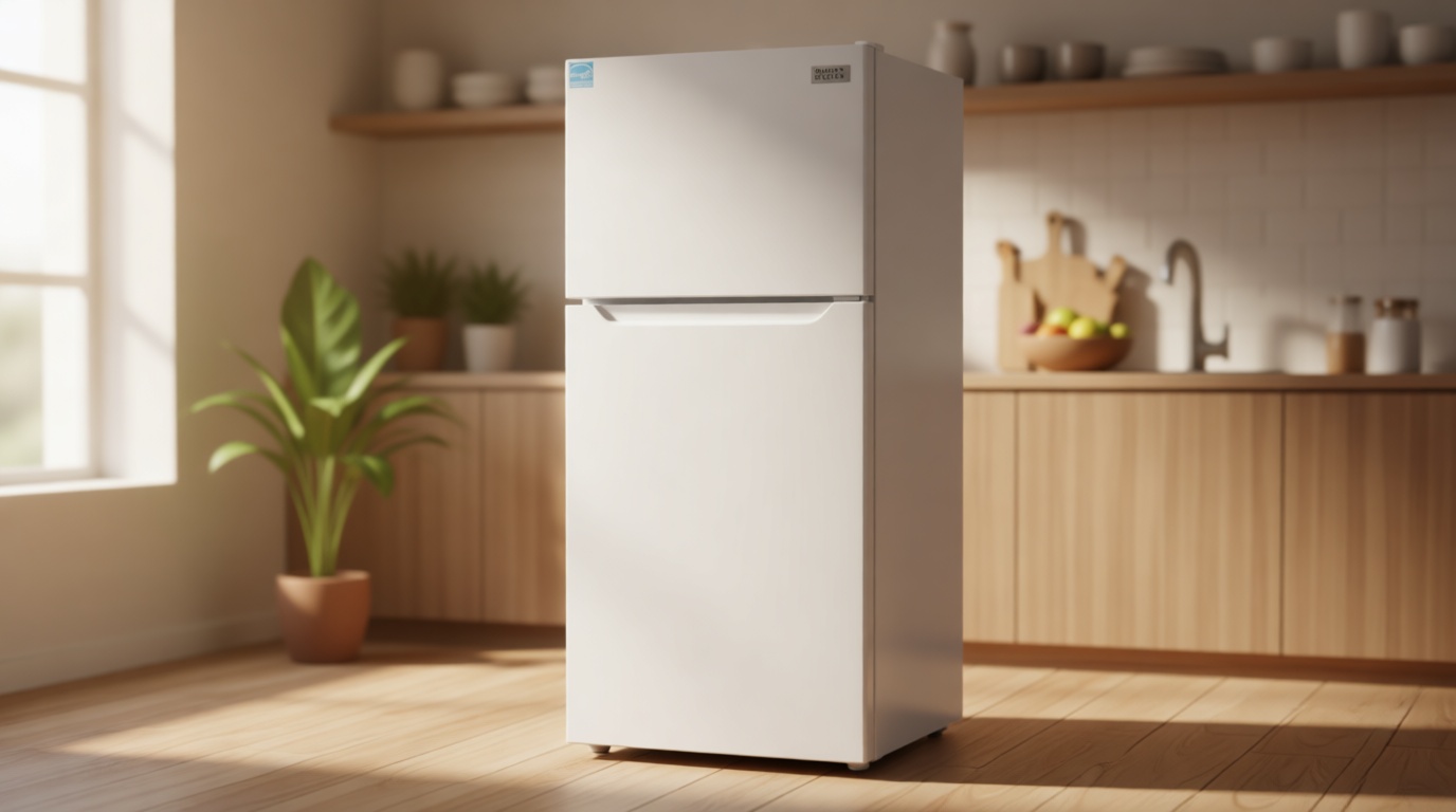 BLACK+DECKER 12.1 Cu. Ft. Top Mount Refrigerator with Freezer, 2 Door Refrigerator with Top Freezer and Adjustable Temperature Control, For Homes and Apartments, ENERGY STAR, BR1210HW, White ENERGY STAR