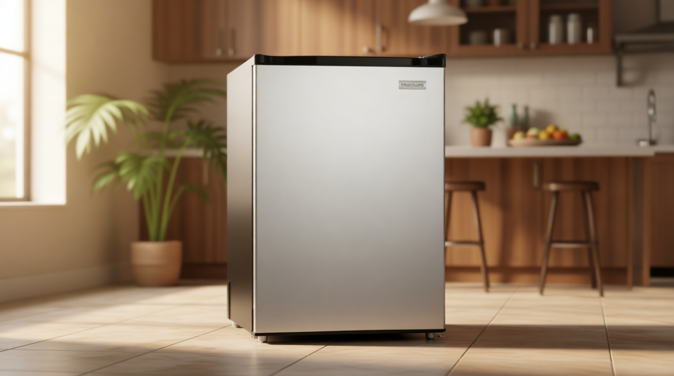 Frigidaire Compact Fridge, 4.5 Cubic Feet, Stainless Steel ENERGY STAR