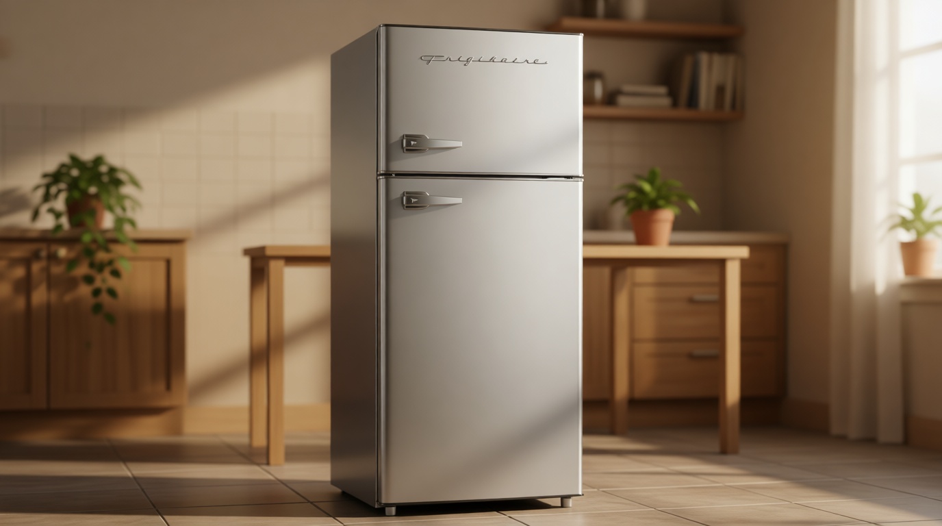 Frigidaire, 2 Door Apartment Size Refrigerator/Freezer Combo, 7.5 cu ft, Platinum Series, Stainless, 23" D x 21.5" W x 55.5" H