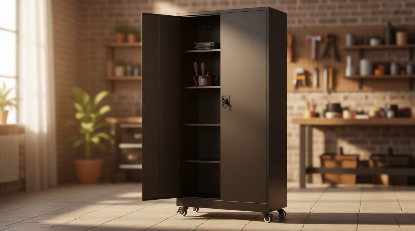 Letaya Metal Garage Storage Cabinets with Lock Door and Adjustable Shelves, Steel Tool Cabinets for Home,Office,Warehouse Organisieren (Black, 75" H) Recycled Claim Standard 100 Recycled Claim Standard Blended
