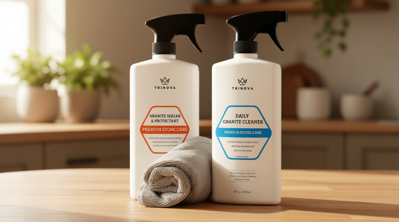 TriNova Granite Cleaner with Sealer and Protectant Bundle