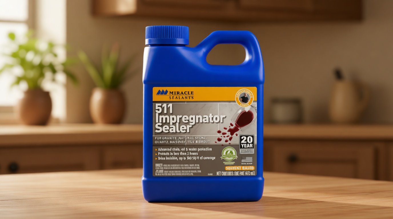 Miracle Sealants 511 Impregnator Advanced Penetrating Sealer for Countertops, Stone, Tile & Grout, Pint