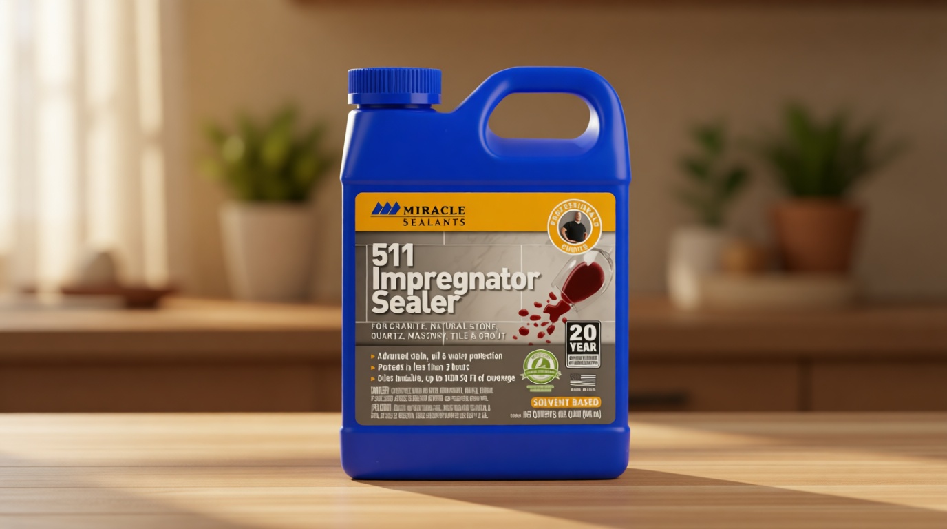 Miracle Sealants 511 Impregnator Advanced Penetrating Sealer for Countertops, Stone, Tile & Grout, Quart