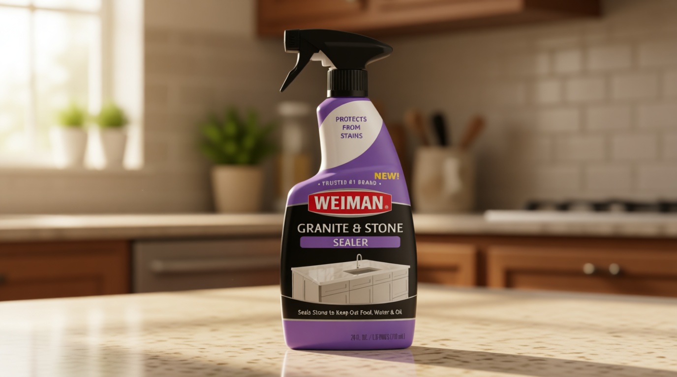 Weiman Granite & Stone Sealer Spray - Protects Kitchen Countertops, Sinks, Showers, Vanities & Floors From Stains - For Granite, Quartz, Marble, Tile, Limestone, Slate - Water Based, 24 oz