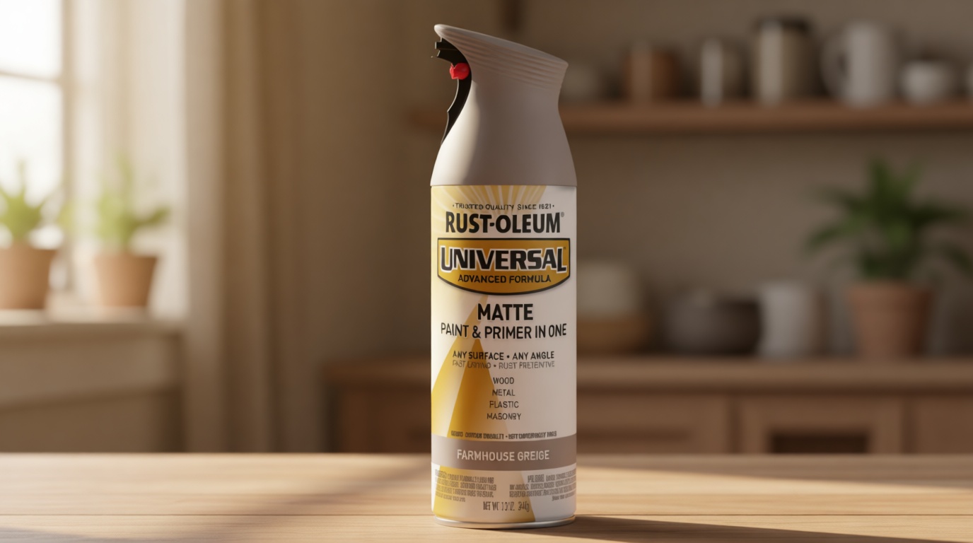 Rust-Oleum 376724 Universal All Surface Spray Paint, 12 oz, Matte Farmhouse Greige