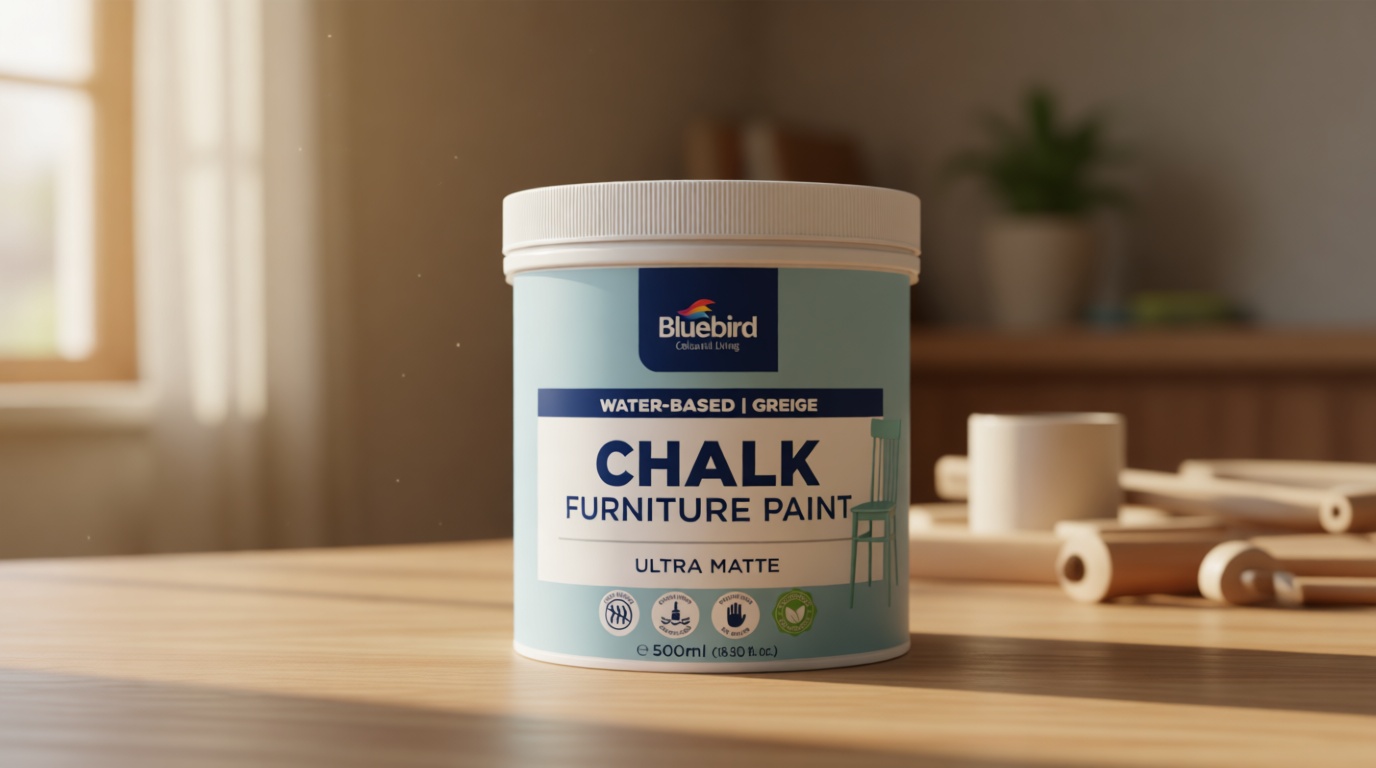 BLUEBIRD Chalk Furniture Paint - 500 ML / 16.9 fl oz for Furniture, Home Décor, Cabinets, and More (Greige)