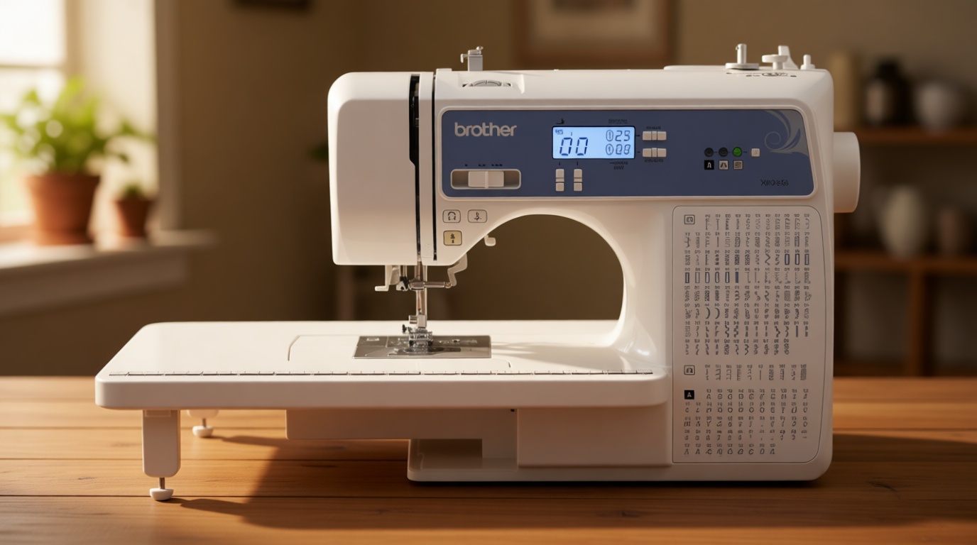 Brother XR9550 Sewing and Quilting Machine, Computerized, 165 Built-in Stitches, LCD Display, Wide Table, 8 Included Presser Feet, White