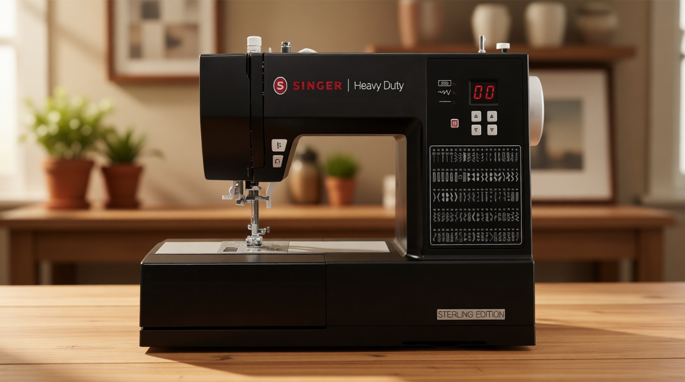 SINGER Heavy Duty 6600C Sterling Sewing Computerized Machine + Accessory | 100 Built-In Stitches Deliver 215 Stitch Applications| 60% More Power, 1100 Stitches/Min| Metal Frame, 6 One-Step Buttonhole