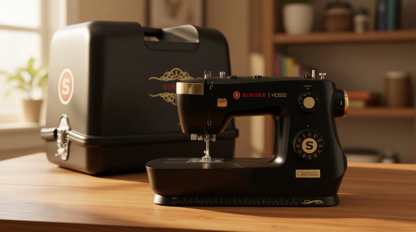 SINGER Special Edition Super Bundle | Vintage-Inspired Heavy Duty 500 Classic Sewing Machine Plus Carrying Case | Strong Motor, 23 Stitches, Metal Frame, LED, Needle Threader, Buttonhole, Accessories