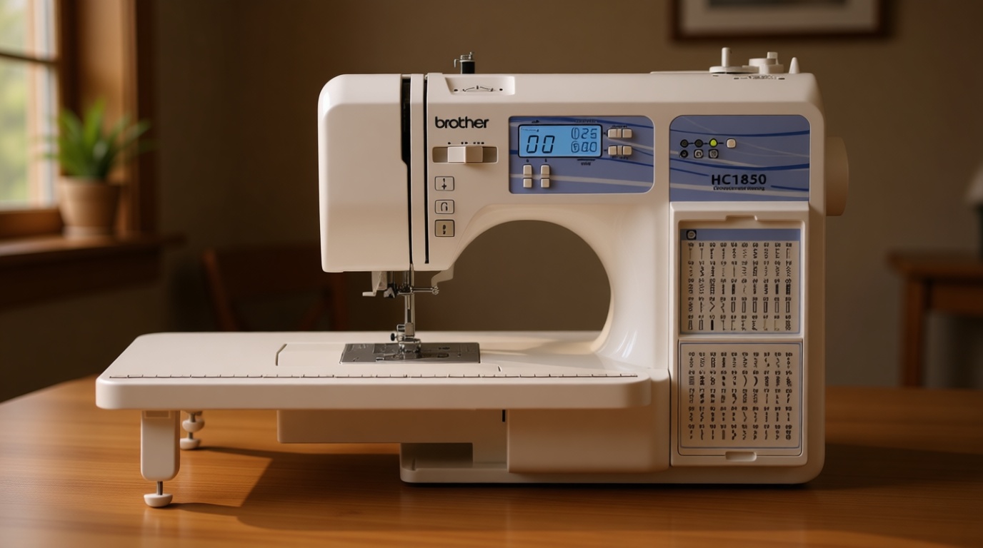 Brother HC1850 Sewing and Quilting Machine, 185 Built-in Stitches, LCD Display, 8 Included Feet