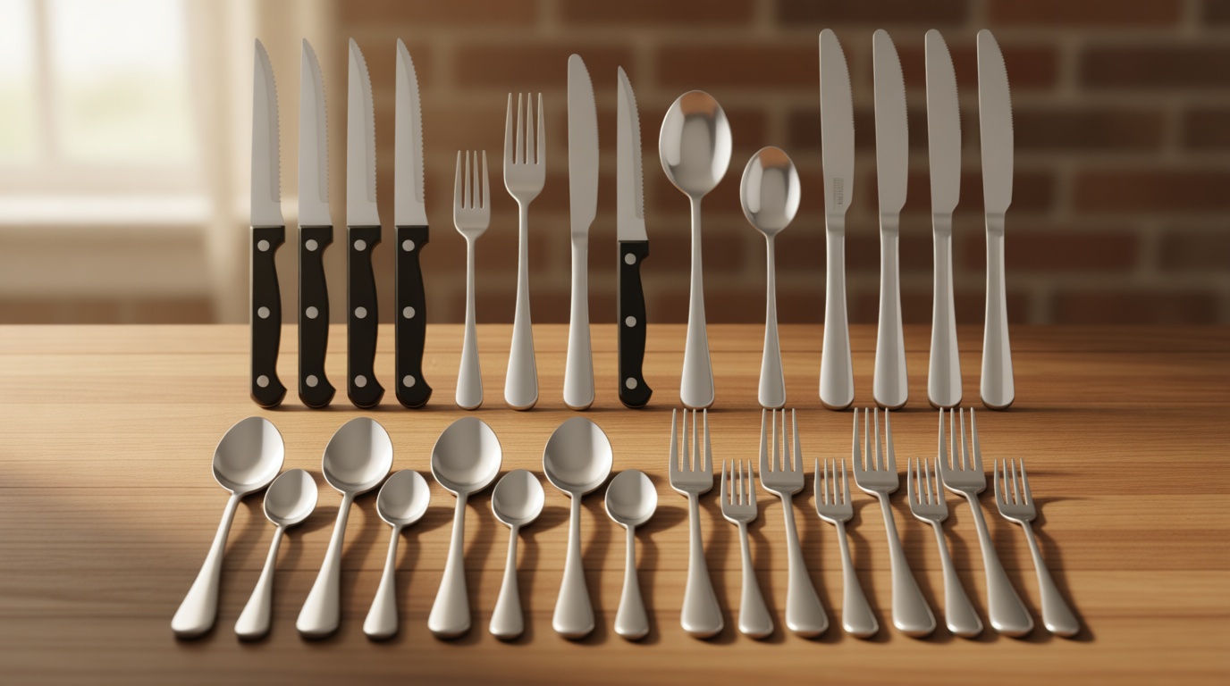 24 Pcs Silverware Set with Steak Knives Service for 4,Stainless Steel Flatware Set,Mirror Polished Cutlery Utensil Sets,Home Kitchen Eating Tableware,Include Fork Knife Spoon,Dishwasher Safe