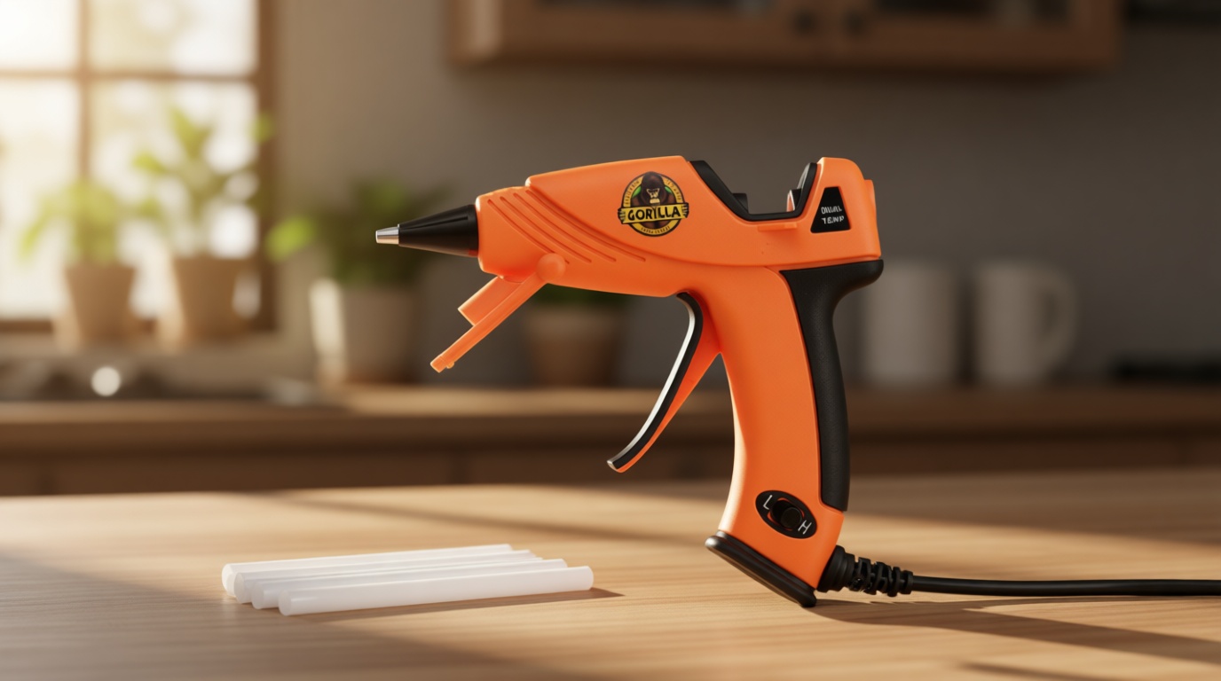 Gorilla Mini Hot Glue Gun Kit (Pack of 1 Mini Hot Glue Gun and 75 Sticks) - Dual Temp, Precision Nozzle, and Easy Squeeze Trigger