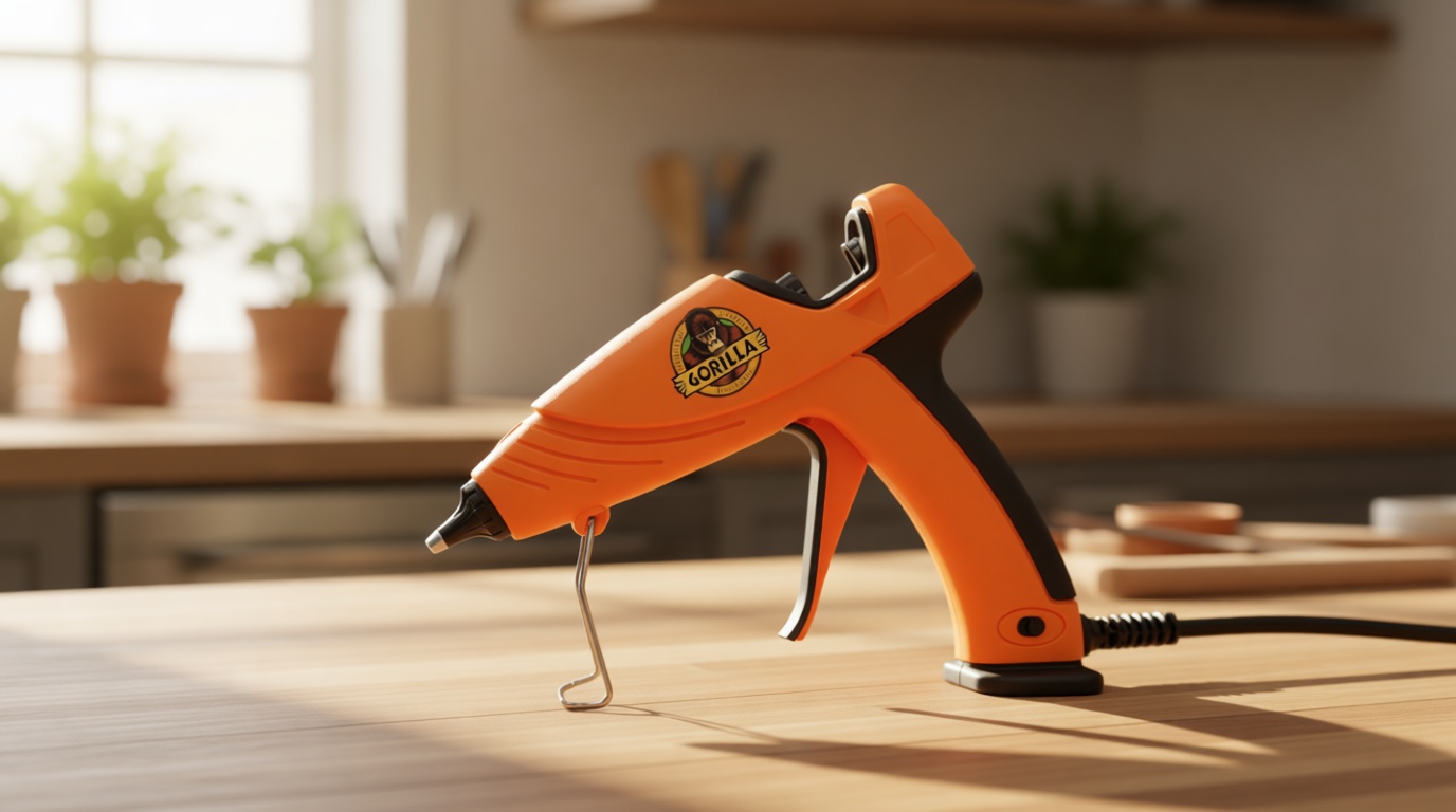 Gorilla Hot Glue Gun (Pack of 1) - Dual Temp Full Size Hot Glue Gun with Precision Nozzle, Easy Squeeze Trigger, and Enhanced Safety Features for DIY, Craft, Repairs, and More