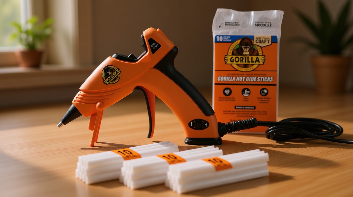Gorilla Mini Hot Glue Gun Kit (Pack of 1 Mini Hot Glue Gun and 30 Sticks) - Dual Temp, Precision Nozzle, and Easy Squeeze Trigger
