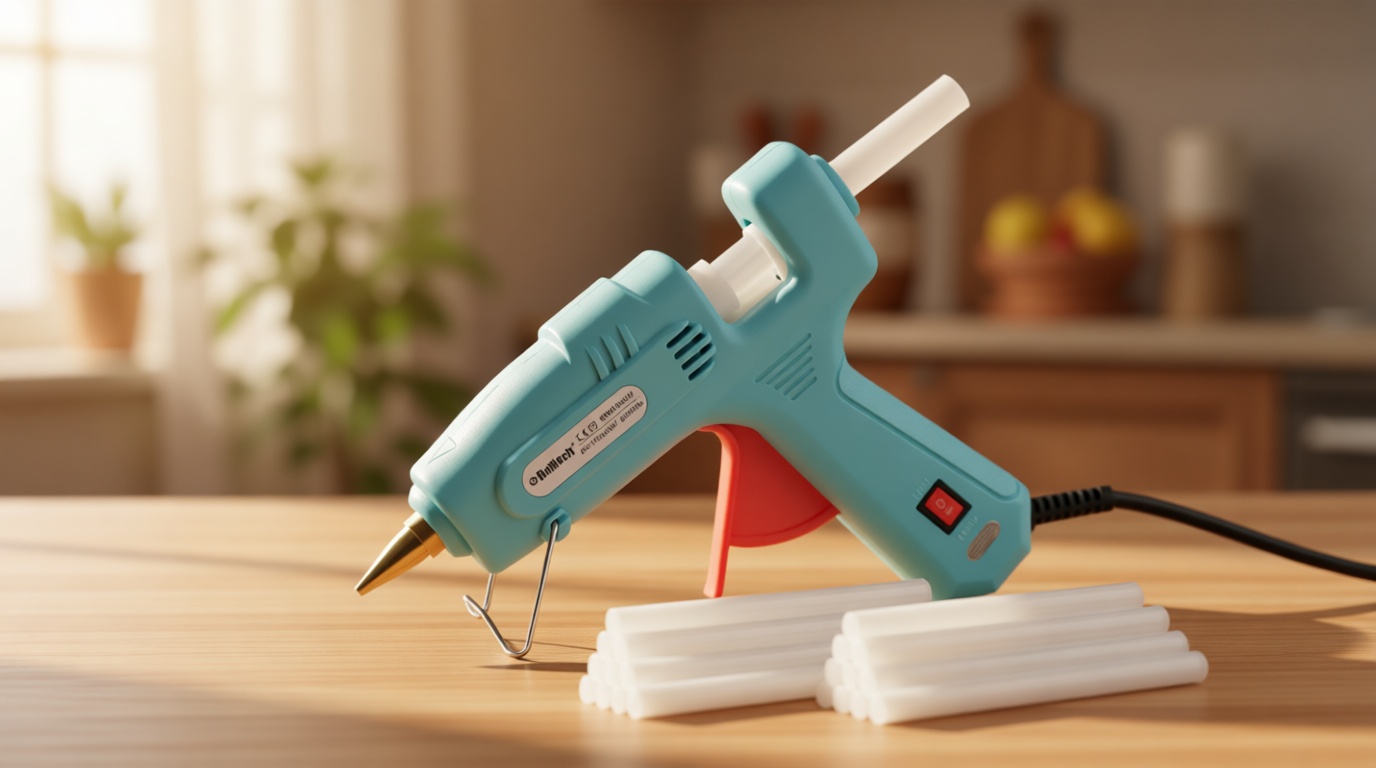 ROMECH Full Size Hot Glue Gun with 60/100W Dual Power and 21 Hot Glue Sticks (7/16"), Fast Preheating Heavy Duty Industrial Gluegun with Storage Case for Crafting, DIY and Repairs (Cyan)