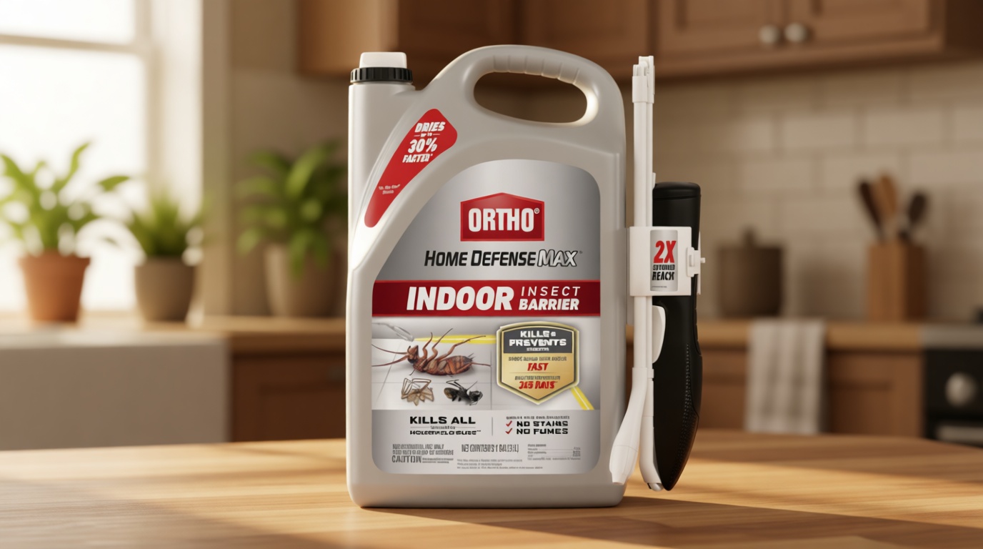 Ortho Home Defense Max Indoor Insect Barrier with Extended Reach Comfort Wand - Ready-To-Use Home Bug Spray, Kills Ants, Roaches, Spiders, Fleas and Ticks, 1 gal.