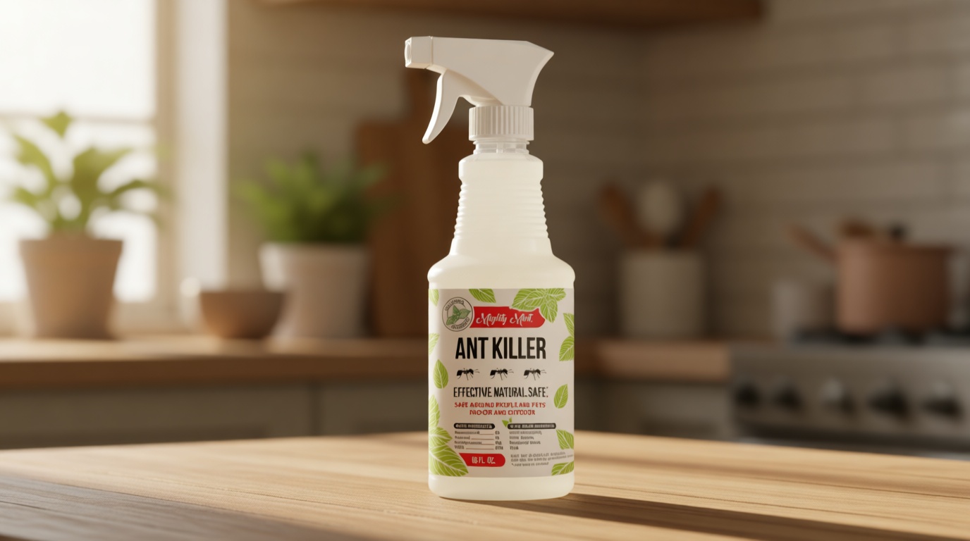 Mighty Mint Peppermint Oil Ant Killer Spray – Natural Ant Repellent for Indoor & Outdoor Use – Plant-Based Insect & Pest Control – 16 oz