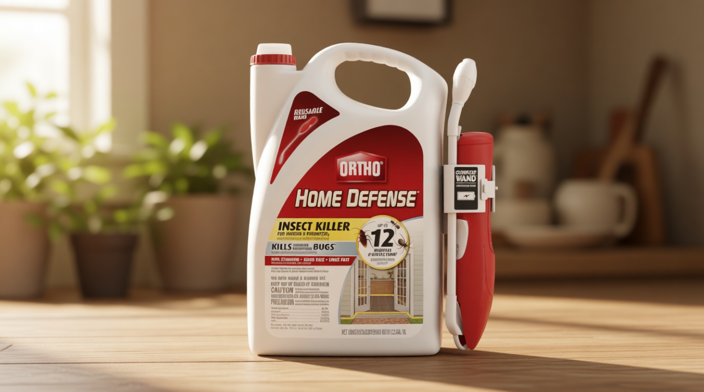 Ortho Home Defense Insect Killer for Indoor and Perimeter2 with Comfort Wand - Ready-To-Use Bug Spray, Kills Ants, Cockroaches & Spiders, 1.33 gal.
