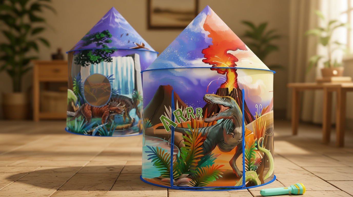 Dinosaur Play Tent for Kids - Pop Up Adventure Tent for Indoor and Outdoor Play