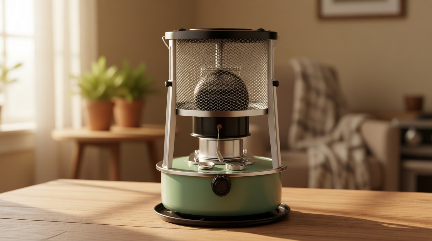 2 in 1 Portable Kerosene Heater & Stove, 9000 BTU, Non-Electric Indoor Outdoor Heater for Camping, Hunting, Cooking, Home, Garage, and Emergency Preparedness - Aquamarine