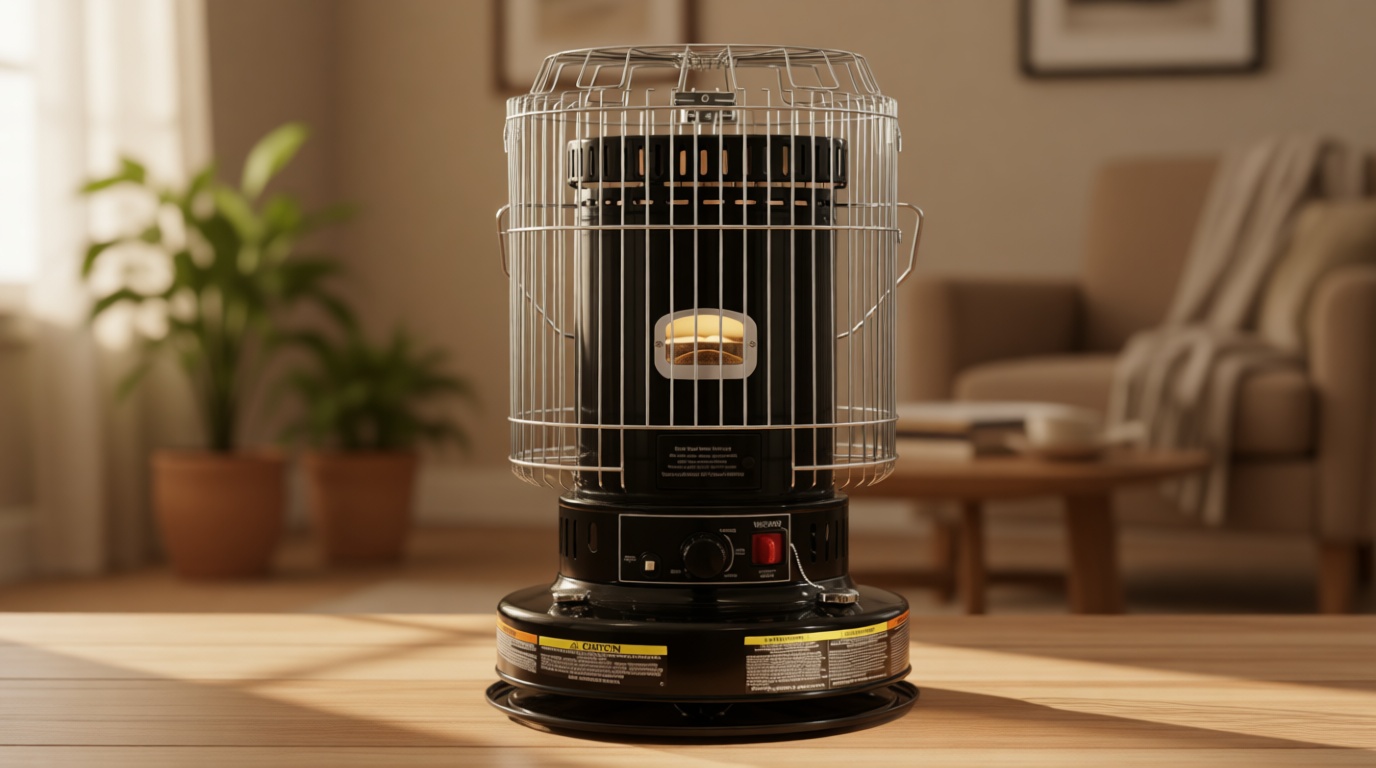 23800 BTU Convection Kerosene Heaters for Indoor Use Portable (Black)