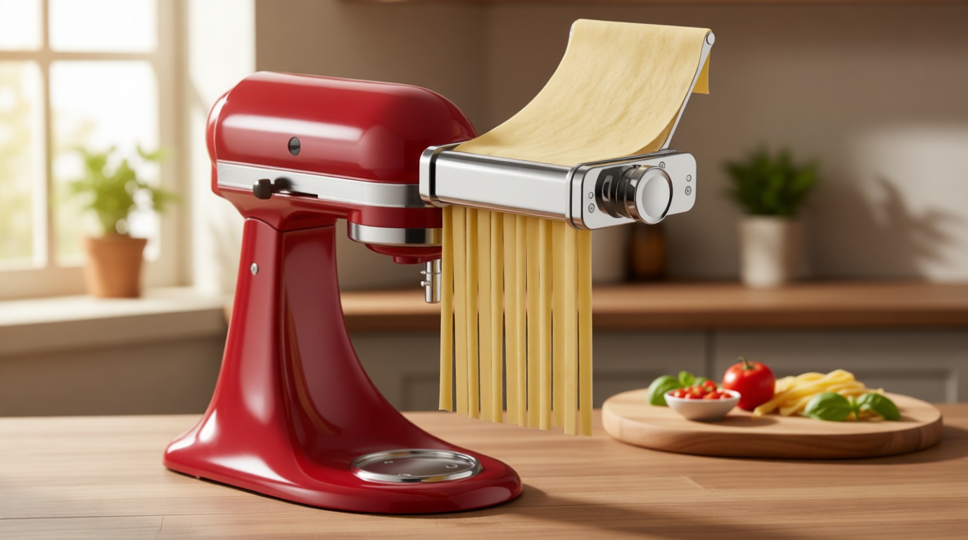 3 in 1 Pasta Attachment for KitchenAid Stand Mixer, All Metal Pasta Maker KitchenAid Attachment, Pasta Sheet Roller, Spaghetti Cutter, Fettuccine Cutter Maker Accessories and Cleaning Brush by Gvode