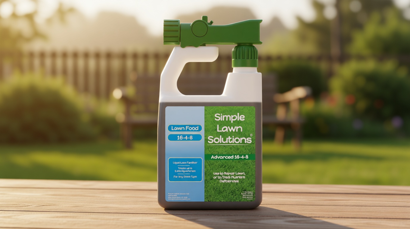 Advanced 16-4-8 Balanced NPK - Lawn Food Quality Liquid Fertilizer - Spring & Summer Concentrated Spray - Any Grass Type - Simple Lawn Solutions (32 Ounce)