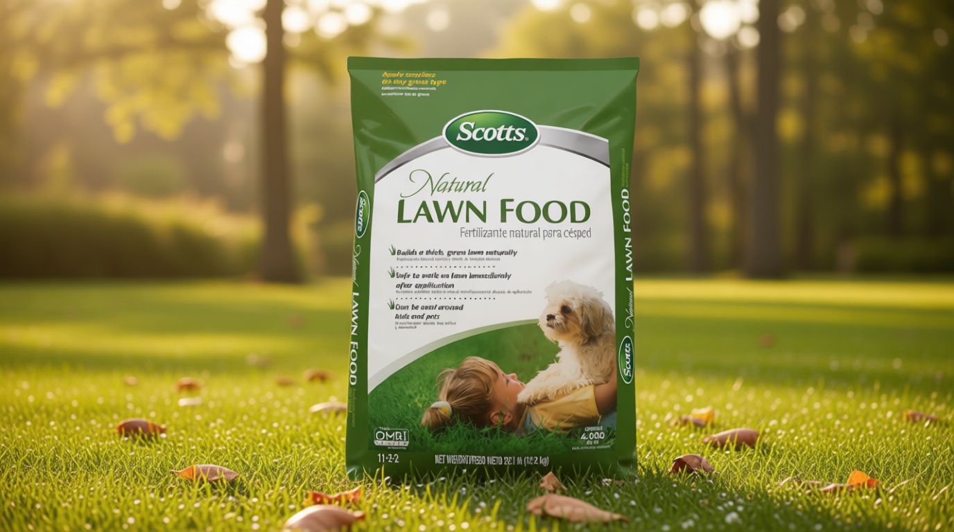 Scotts Natural Lawn Food, Lawn Fertilizer, For All Grass Types, Apply Any Season, OMRI Listed, Covers 4,000 sq. ft., 29.1 lbs.