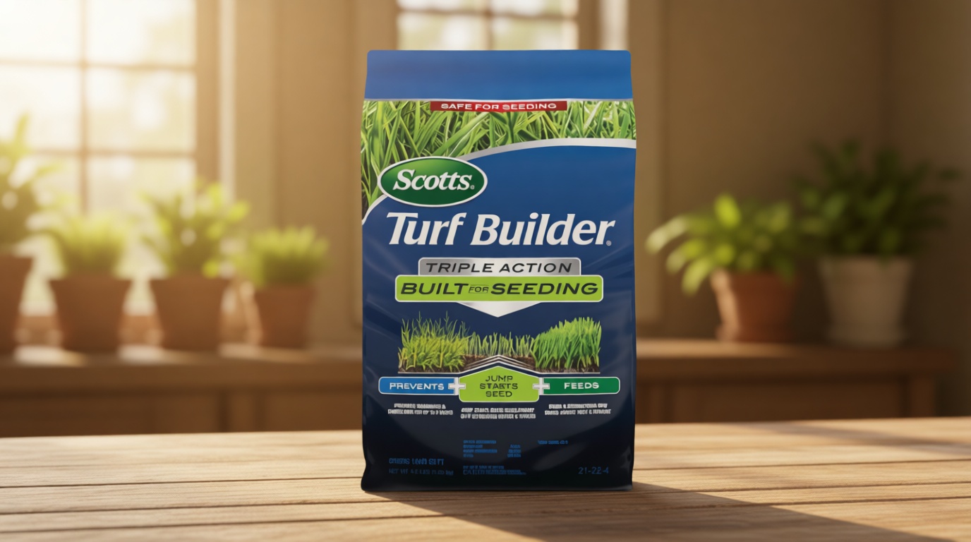 Scotts Turf Builder Triple Action Built for Seeding -Weed Preventer and Fertilizer for New Lawns, Lawn Food, 1,000 sq. ft., 4.3 lb.