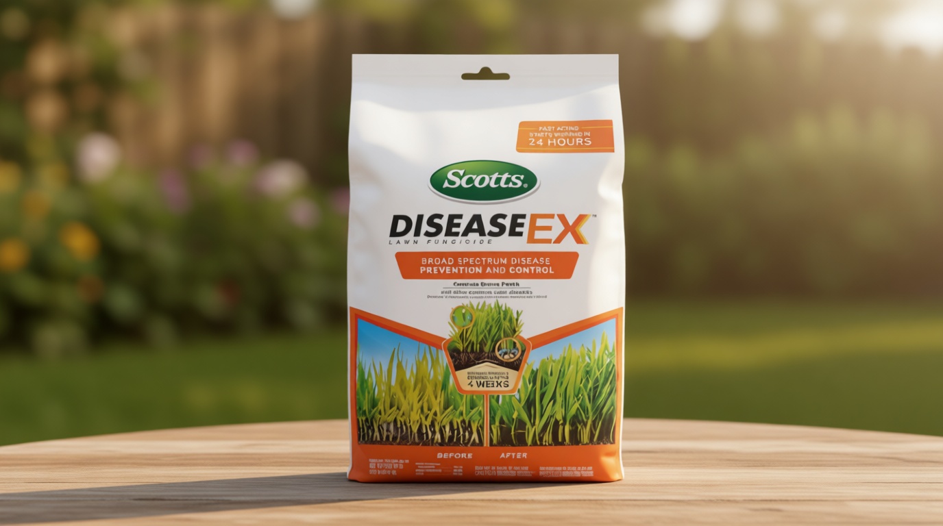 Scotts DiseaseEx Lawn Fungicide - Lawn Fungus Control & Treatment, Lawn Disease Control for Brown Patch, Powdery Mildew & More, Controls up to 4 Weeks, Fast Acting, Treats up to 5,000 sq. ft., 10 lb.