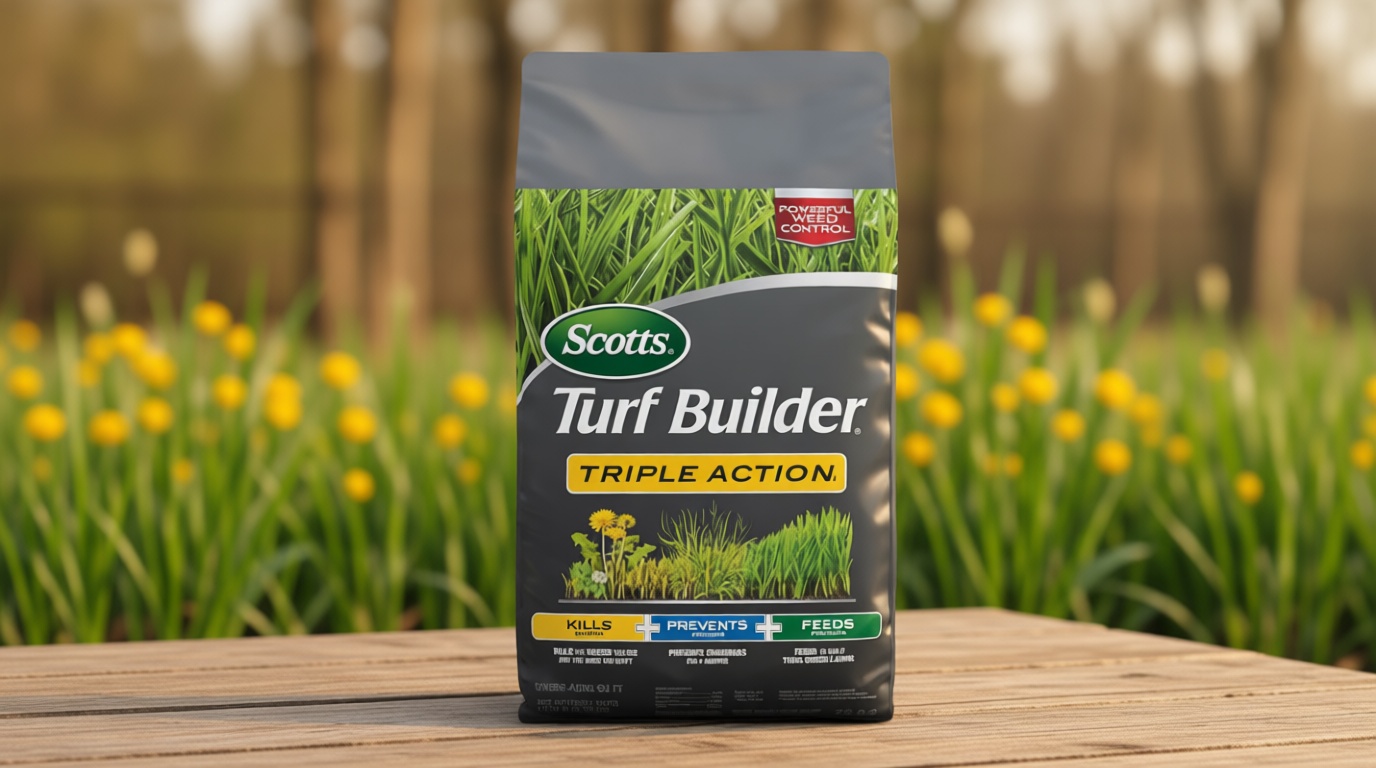 Scotts Turf Builder Triple Action1 - Weed Control, Lawn Weed Killer, Crabgrass Preventer, and Grass Fertilizer for Lawns, Covers 4,000 sq. ft., 11.31 lb.