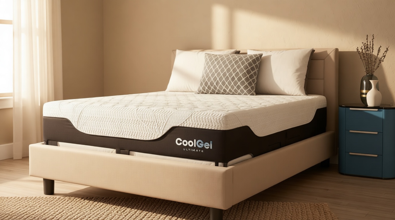 Classic Brands Cool Gel Chill Memory Foam 14-Inch Mattress with 2 BONUS Pillows |CertiPUR-US Certified |Bed-in-a-Box, Queen