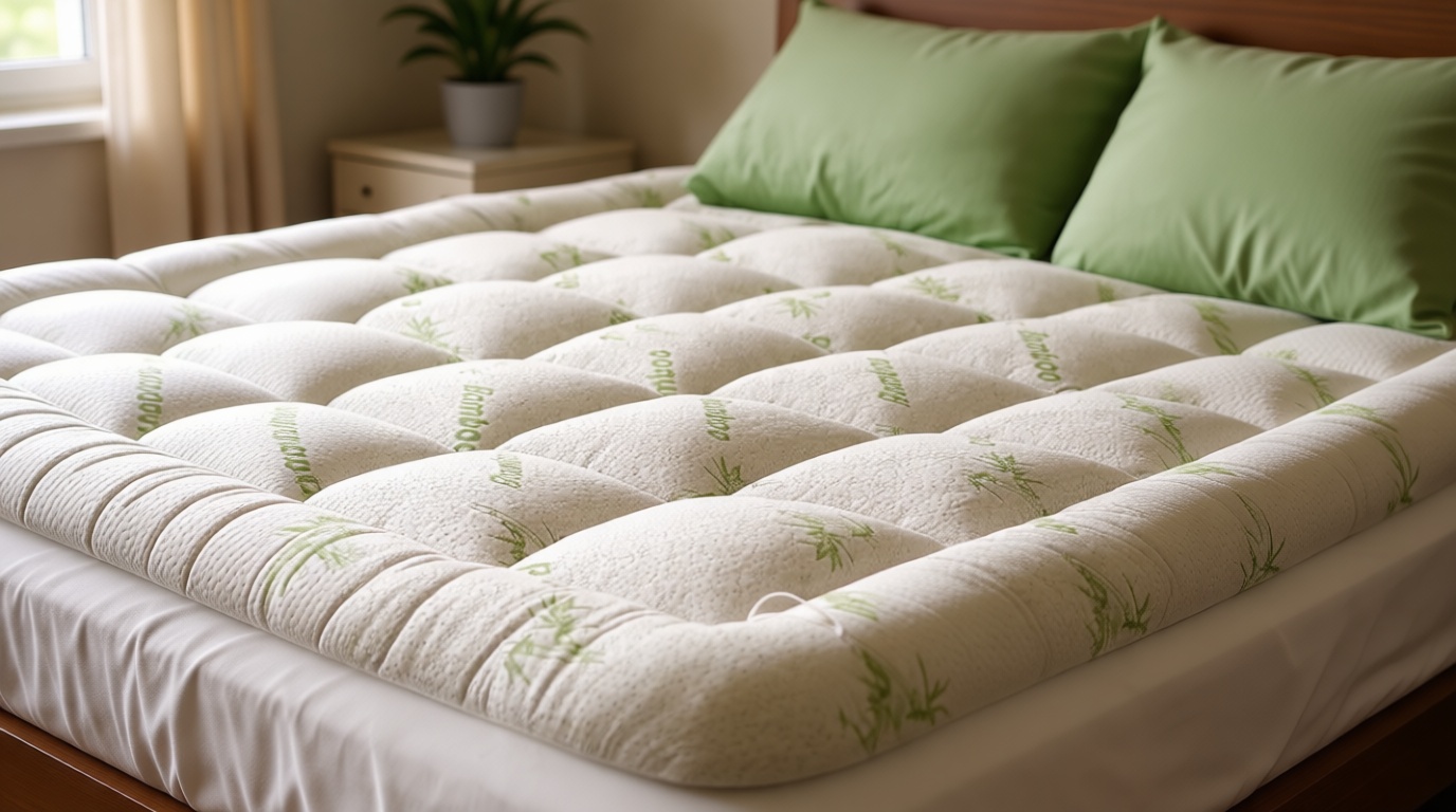 Niagara Sleep Solution Ultra Soft King Size Mattress Topper - Viscose Made from Bamboo Pillow Top Mattress Pad for Back Pain Relief - Naturally Cooling for Hot Sleepers, Green OEKO-TEX STANDARD 100
