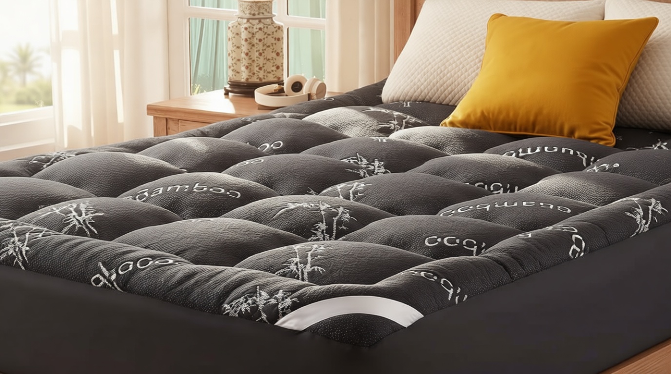 BEDLORE Queen Mattress Topper Viscose Derived from Bamboo, Thick Pillow Top Mattress Pad with Stretchable Pockets for 6-18 inches Mattress, Soft Mattress Topper for Back Pain Relief(Dark Gray) OEKO-TEX STANDARD 100