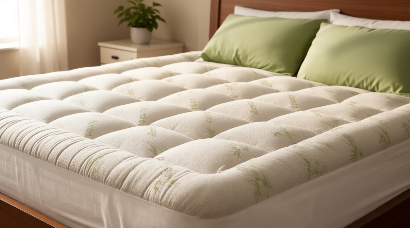 Niagara Sleep Solution Ultra Soft Queen Size Mattress Topper - Viscose Made from Bamboo Pillow Top Mattress Pad for Back Pain Relief - Naturally Cooling for Hot Sleepers, Green OEKO-TEX STANDARD 100