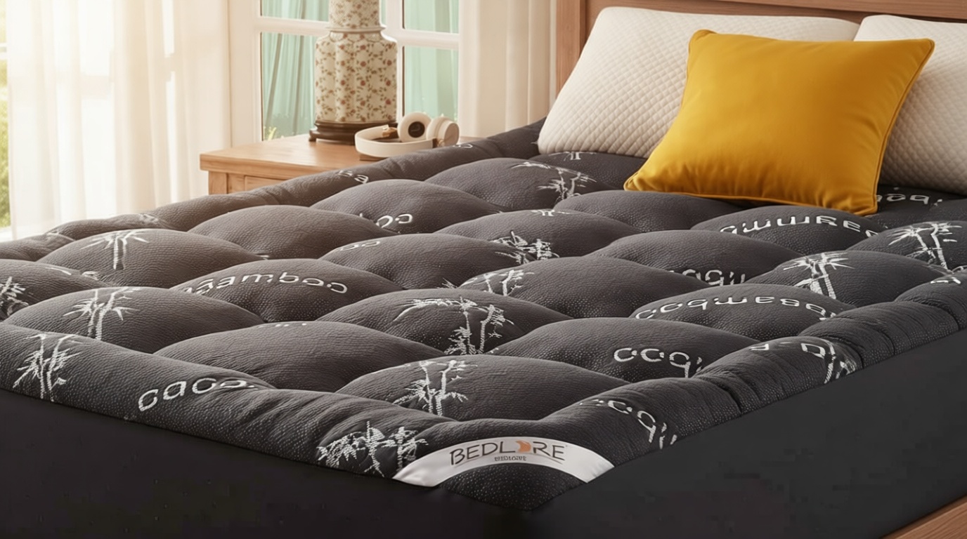 BEDLORE Queen Mattress Topper Viscose Derived from Bamboo, Thick Pillow Top Mattress Pad with Stretchable Pockets for 6-18 inches Mattress, Soft Mattress Topper for Back Pain Relief(Dark Gray) OEKO-TEX STANDARD 100
