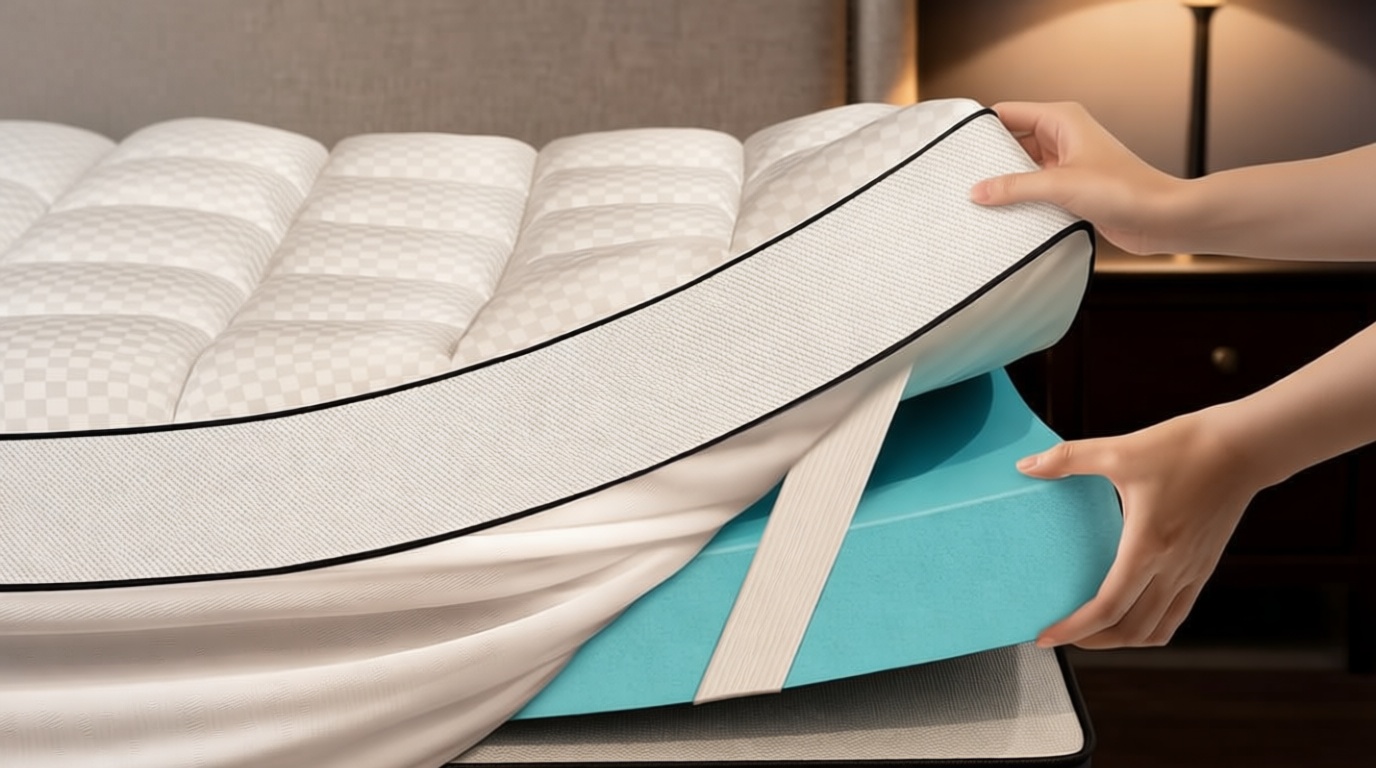 Dual Layer 4 Inch Memory Foam Mattress Topper King Size, 2" Cooling Gel Memory Foam & 2" Pillow Top Mattress Pad Cover for Back Pain Relief, Deep Elastic Pocket, Medium Support, White OEKO-TEX STANDARD 100