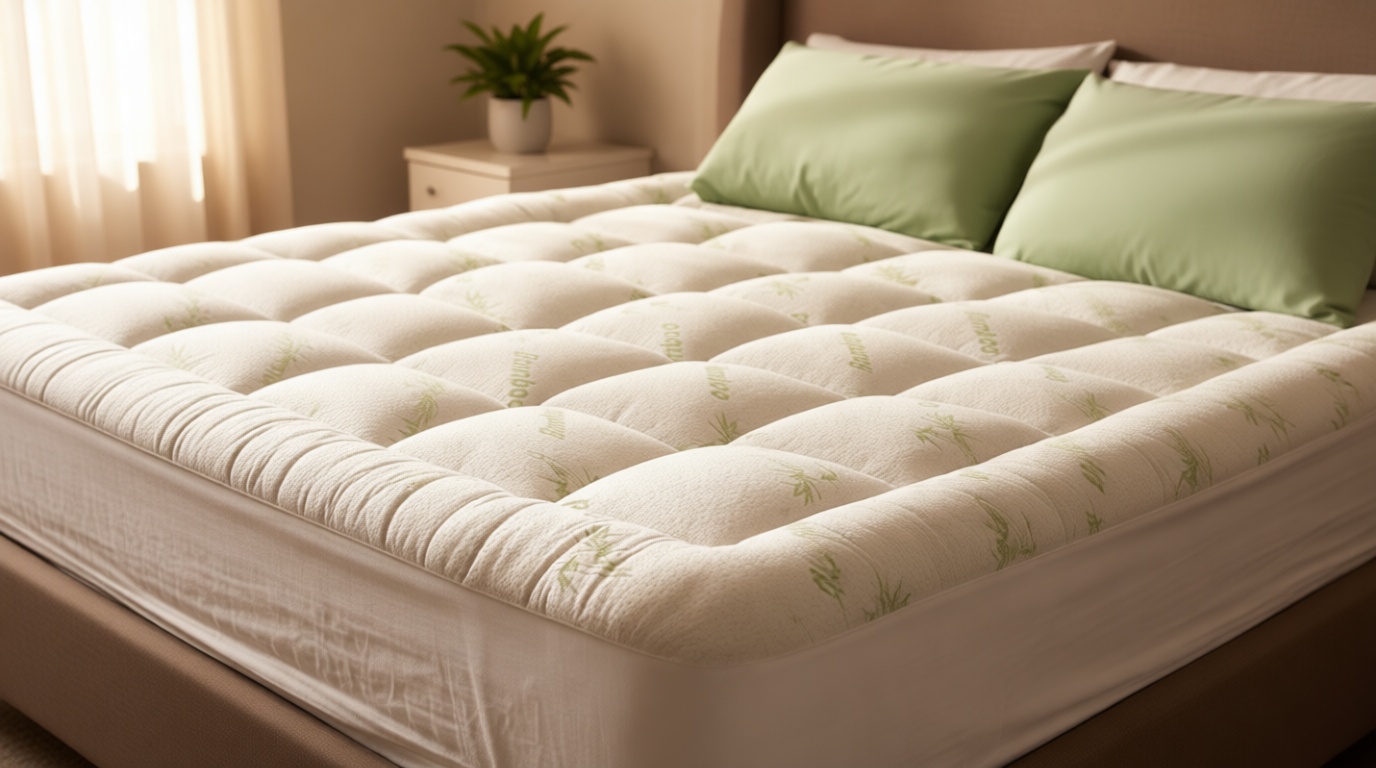 Niagara Sleep Solution Ultra Soft Queen Size Mattress Topper - Viscose Made from Bamboo Pillow Top Mattress Pad for Back Pain Relief - Naturally Cooling for Hot Sleepers, Green OEKO-TEX STANDARD 100