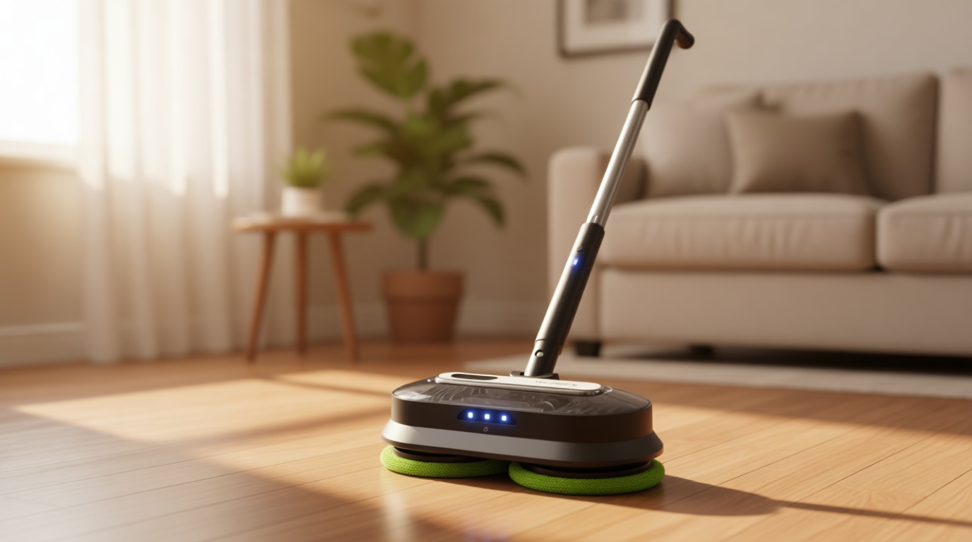 BLONEX Cordless Electric Mop with Spray & Detachable Water Tank, Lightweight Electric Spin Mop with Headlights for Hardwood Tile Laminate Floors, Long-Lasting Battery, Self-Propelled Floor Cleaner