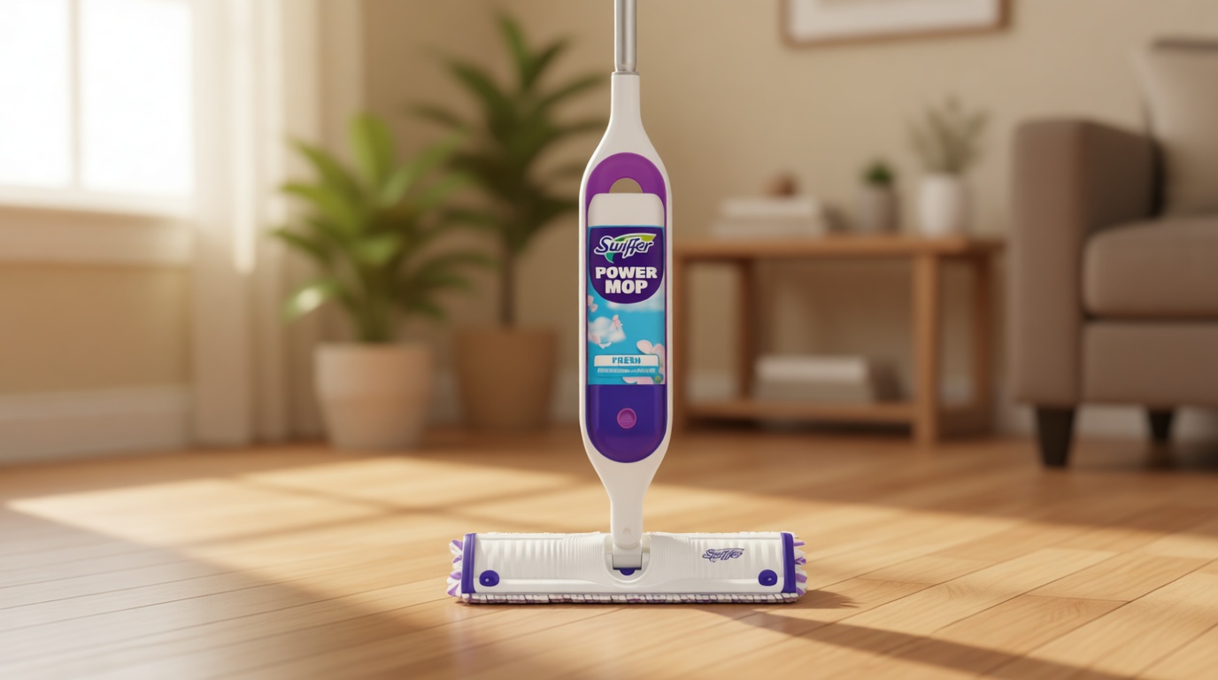 Swiffer PowerMop Multi-Surface Mop Kit for Floor Cleaning, Fresh Scent, Mopping Kit Includes PowerMop, 2 Mopping Pad Refills, 1 Floor Cleaning Solution with Fresh Scent and 2 Batteries