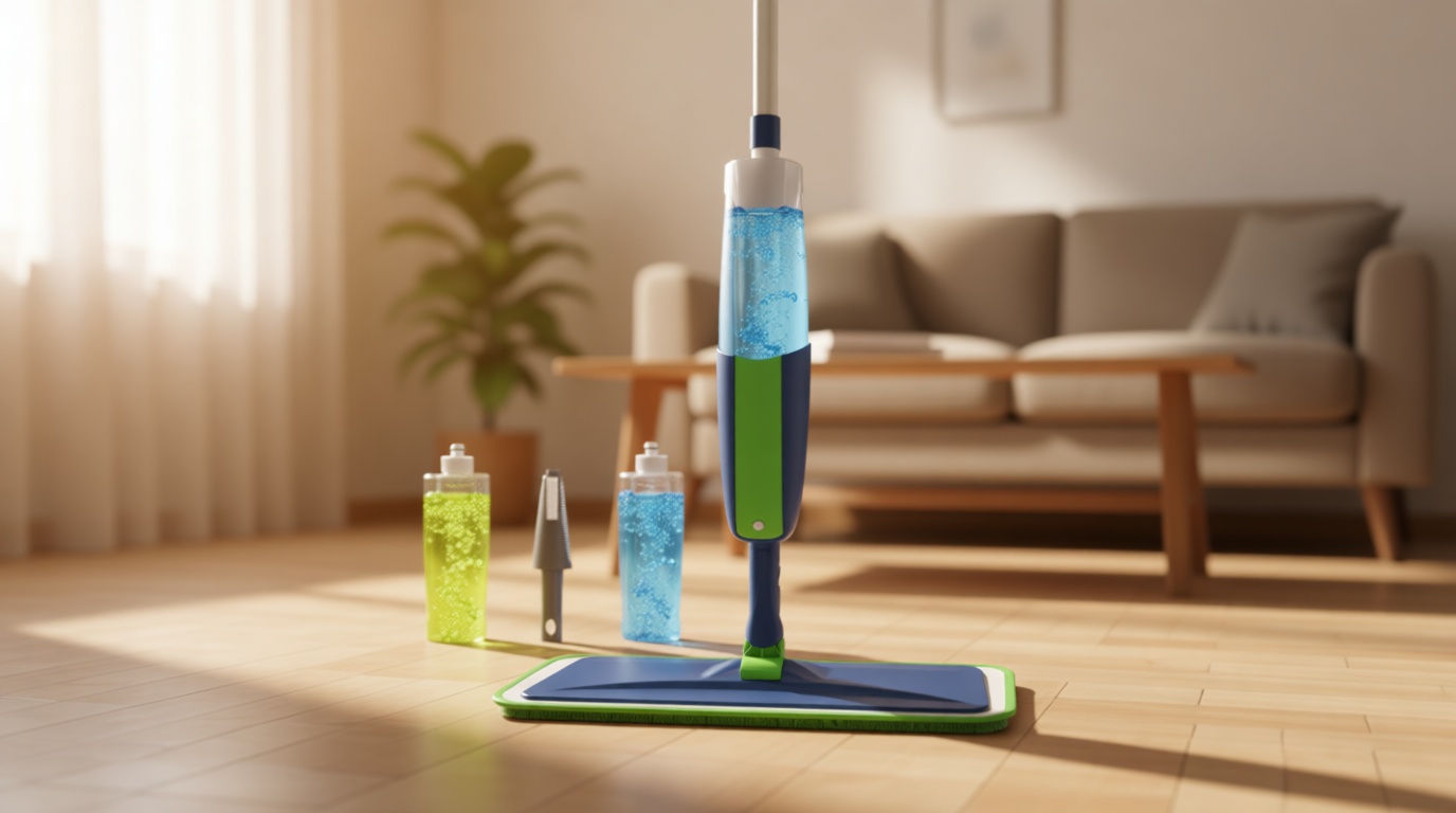 Spray Wet Mops for Hardwood Floor Cleaning: MEXERRIS Floor Mop with 5 Washable Pads for Swiffer Powermop & 2 Refillable Bottles - Home Commercial Dust Dry Mops for Wood Laminate Vinyl Tiles Ceramic Global Recycled Standard