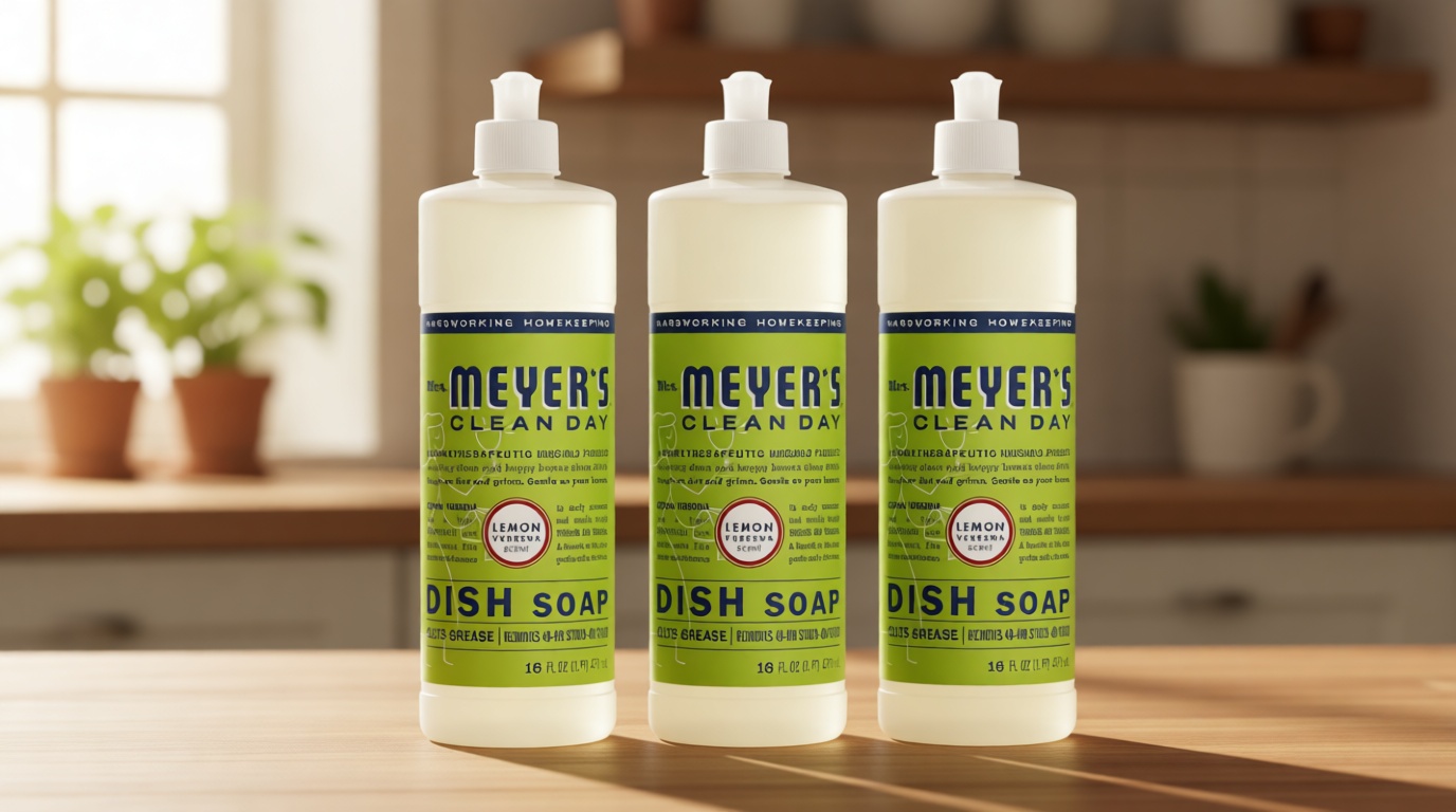 MRS. MEYER'S CLEAN DAY Liquid Dish Soap, Lemon Verbena, 16 fl. oz - Pack of 3 ECOLOGO