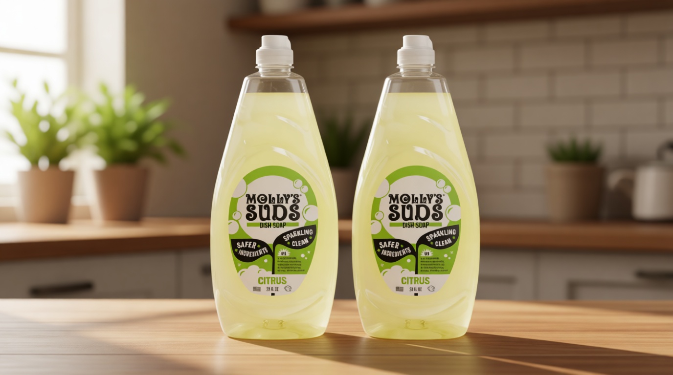 Molly's Suds Liquid Dish Soap | Clean, Simple Ingredients | Extra Scrubbing Power | Citrus Scent, 24 oz - 2 Pack