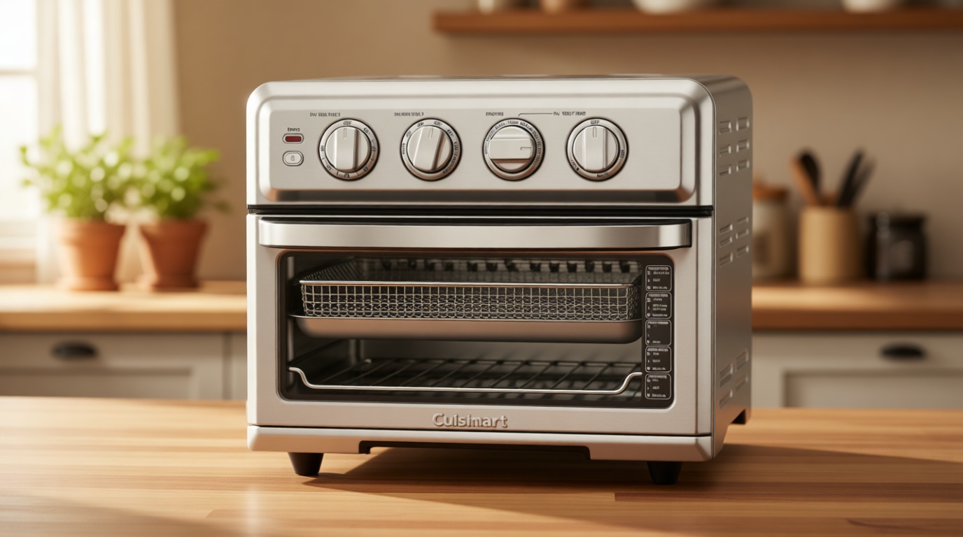 Cuisinart Air Fryer Toaster Oven, 1800W, 8-in-1 with Air Fry, Convection, Broil & Warm, 0.6 Cubic Feet, 60-Minute Timer, TOA-70NAS, Stainless Steel