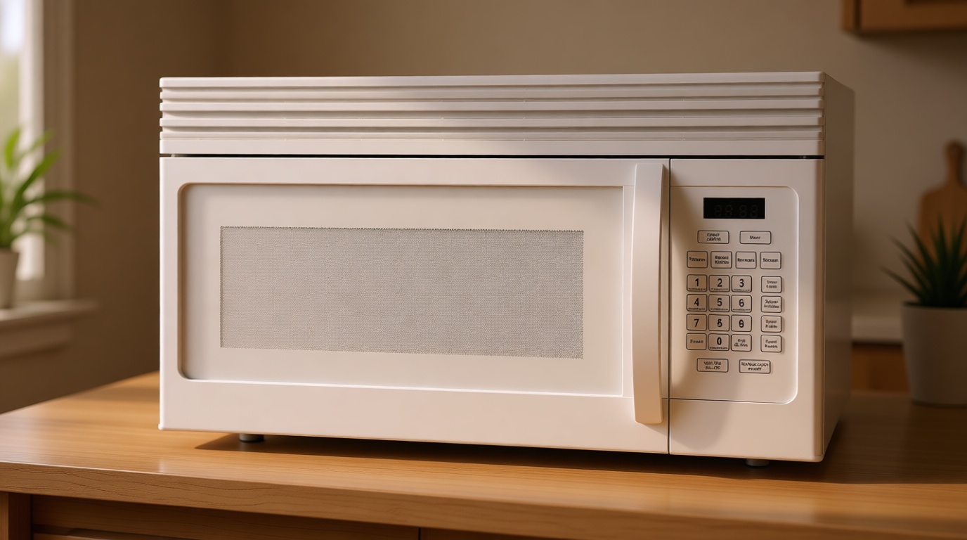 BLACK+DECKER Range Microwave with Top Mount Air Recirculation Vent, 1.6-Cu. Ft. 1000-Watt, Incandescent Lighting, Safety Lock, White