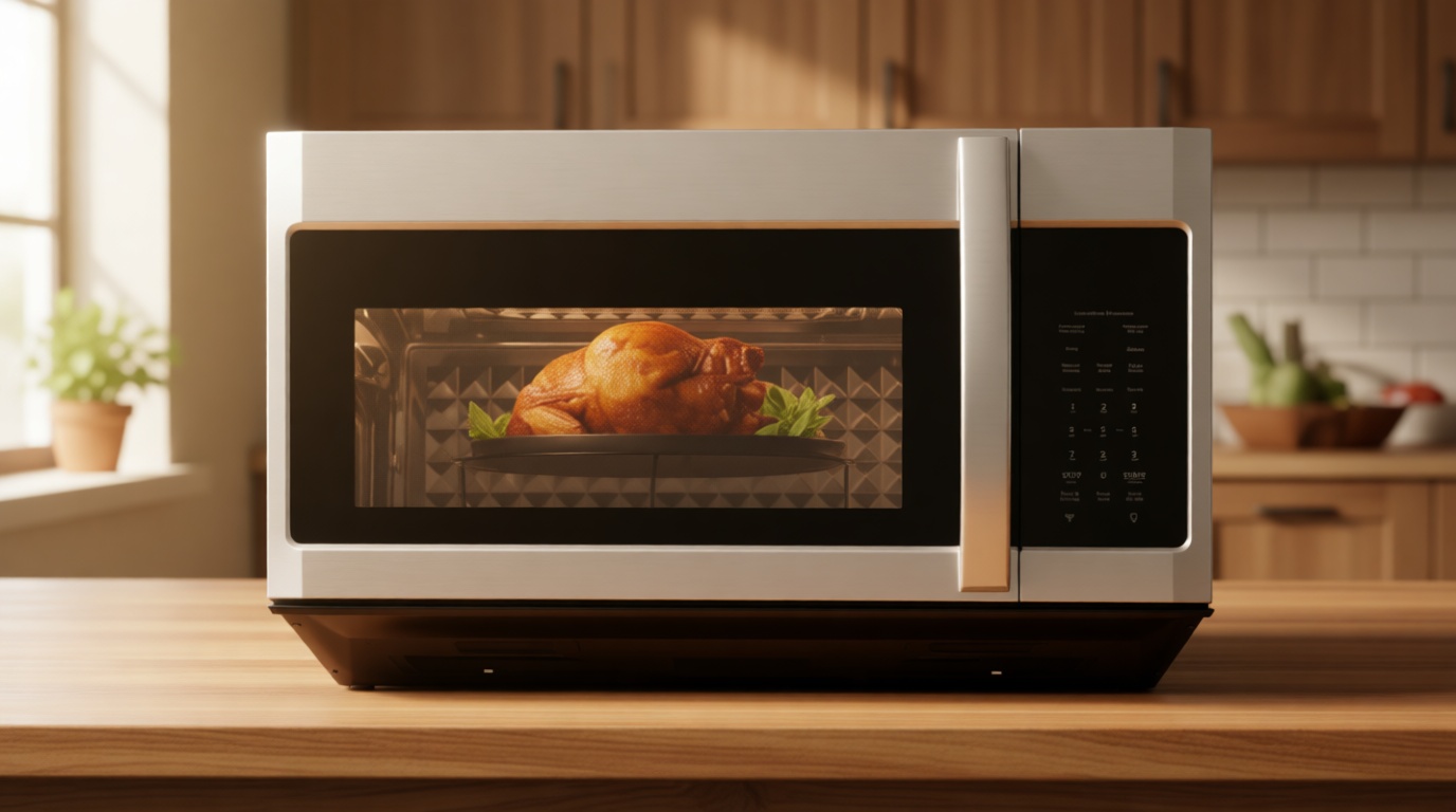 BLACK+DECKER Over the Range Microwave Oven with Air Fryer, Convection, and Bake Modes, 1.5 cu.ft., Stainless Steel, 900 Watts, EC942K6CE-SS