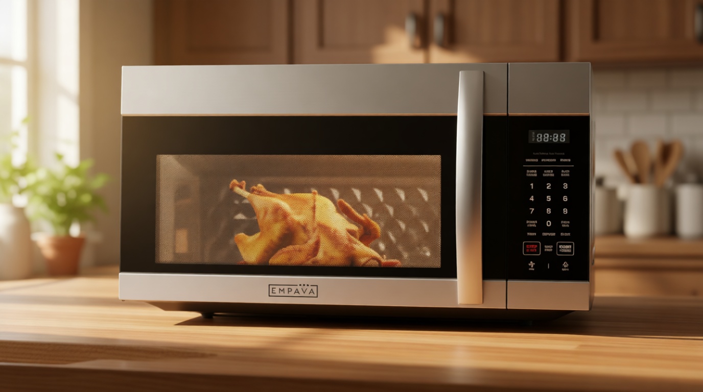 Empava Over the Range Microwave Oven with Screen Touch Control, 1000 Watts, 300 CFM Venting and Sensor Cooking in Stainless Steel, EMPV-30OTR01, Silver