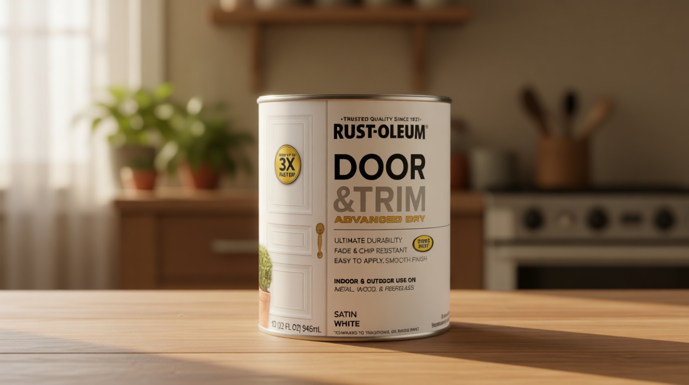 Rust-Oleum 369384 Advanced Dry Door & Trim Paint, Quart, Satin White