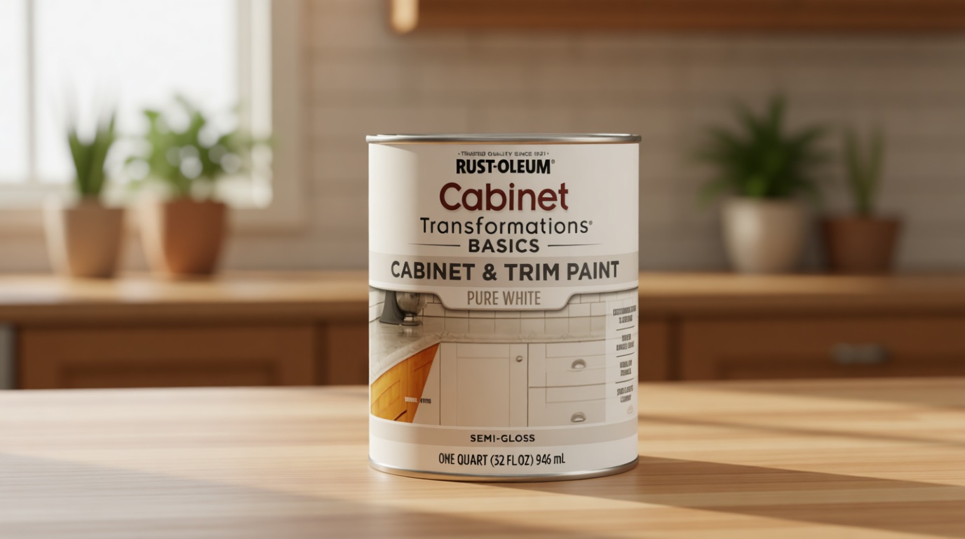 Rust-Oleum 372007 Transformations Basics Cabinet & Trim Paint, Quart, Pure White, 32 Fl Oz (Pack of 1)