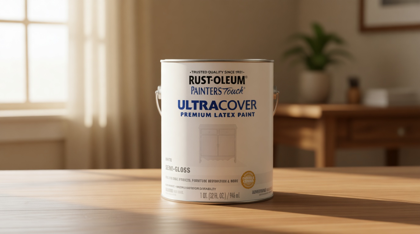 Rust-Oleum 1993502 Painter's Touch Ultra Cover Multi-Purpose Brush-On Paint, 1 Quart, Semi-Gloss White